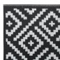 vidaXL Alfombra de exterior PP blanco y negro 140x200 cm vidaXL Alfombra de exterior PP blanco y negro 140x200 cm