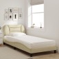 vidaXL Cama con colchón tela color crema 80x200 cm