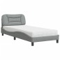 vidaXL Cama con colchón tela gris claro 90x200 cm vidaXL Cama con colchón tela gris claro 90x200 cm