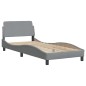 vidaXL Cama con colchón tela gris claro 90x200 cm vidaXL Cama con colchón tela gris claro 90x200 cm