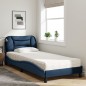 vidaXL Cama con colchón tela azul 90x200 cm vidaXL Cama con colchón tela azul 90x200 cm