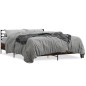 vidaXL Estructura cama madera ingeniería metal roble ahumado 150x200cm