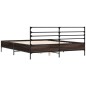 vidaXL Estructura cama madera ingeniería metal roble ahumado 150x200cm