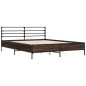 vidaXL Estructura cama madera ingeniería metal marrón roble 160x200 cm vidaXL Estructura cama madera ingeniería metal marrón roble 160x200 cm
