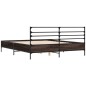 vidaXL Estructura cama madera ingeniería metal marrón roble 160x200 cm vidaXL Estructura cama madera ingeniería metal marrón roble 160x200 cm