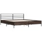 vidaXL Estructura cama madera ingeniería metal marrón roble 180x200 cm