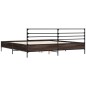 vidaXL Estructura cama madera ingeniería metal marrón roble 180x200 cm