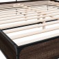 vidaXL Estructura cama madera ingeniería metal marrón roble 180x200 cm