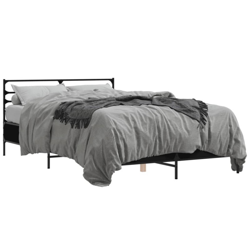vidaXL Estructura de cama madera de ingeniería y metal negro 140x190cm vidaXL Estructura de cama madera de ingeniería y metal negro 140x190cm