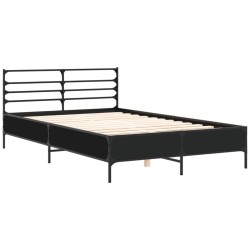vidaXL Estructura de cama madera de ingeniería y metal negro 140x190cm