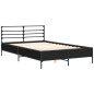 vidaXL Estructura de cama madera de ingeniería y metal negro 140x190cm vidaXL Estructura de cama madera de ingeniería y metal negro 140x190cm
