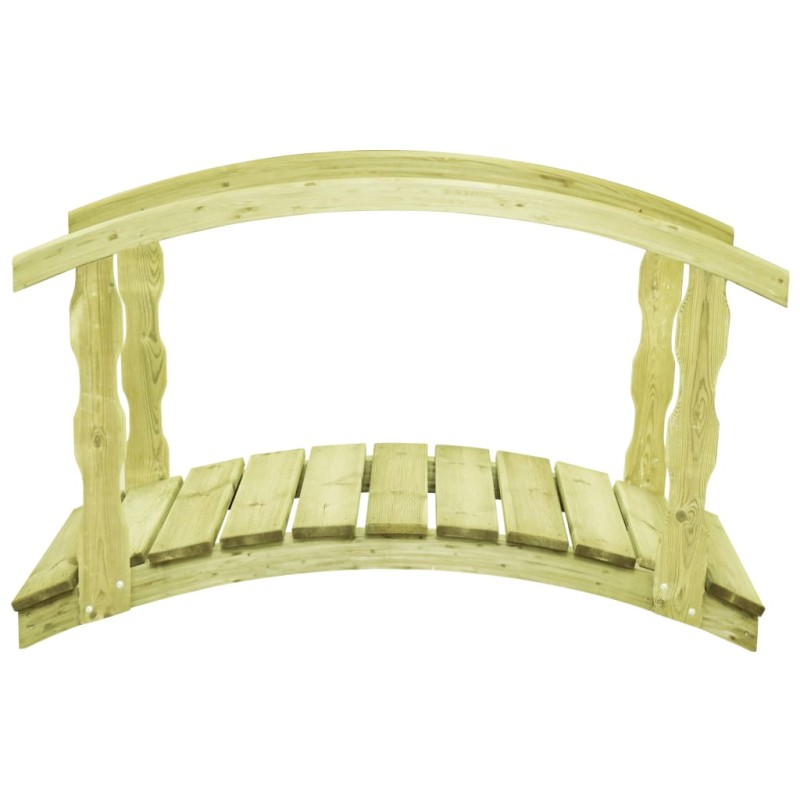 vidaXL Puente para jardín con barandilla madera pino 170x74x105cm vidaXL Puente para jardín con barandilla madera pino 170x74x105cm