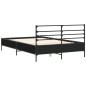 vidaXL Estructura de cama madera de ingeniería y metal negro 140x190cm vidaXL Estructura de cama madera de ingeniería y metal negro 140x190cm