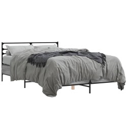 vidaXL Estructura cama madera ingeniería metal gris Sonoma 140x190 cm