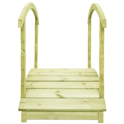 vidaXL Puente para jardín con barandilla madera pino 170x74x105cm