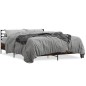 vidaXL Estructura cama madera ingeniería metal roble ahumado 160x200cm vidaXL Estructura cama madera ingeniería metal roble ahumado 160x200cm