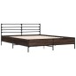 vidaXL Estructura cama madera ingeniería metal roble ahumado 160x200cm vidaXL Estructura cama madera ingeniería metal roble ahumado 160x200cm
