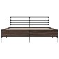 vidaXL Estructura cama madera ingeniería metal roble ahumado 160x200cm vidaXL Estructura cama madera ingeniería metal roble ahumado 160x200cm