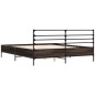 vidaXL Estructura cama madera ingeniería metal roble ahumado 160x200cm vidaXL Estructura cama madera ingeniería metal roble ahumado 160x200cm