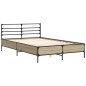 vidaXL Estructura cama madera ingeniería metal roble Sonoma 120x190 cm vidaXL Estructura cama madera ingeniería metal roble Sonoma 120x190 cm