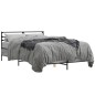 vidaXL Estructura cama madera ingeniería metal gris Sonoma 135x190 cm vidaXL Estructura cama madera ingeniería metal gris Sonoma 135x190 cm
