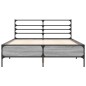 vidaXL Estructura cama madera ingeniería metal gris Sonoma 135x190 cm vidaXL Estructura cama madera ingeniería metal gris Sonoma 135x190 cm