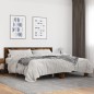 vidaXL Estructura cama madera ingeniería metal roble ahumado 180x200cm vidaXL Estructura cama madera ingeniería metal roble ahumado 180x200cm