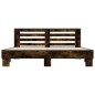 vidaXL Estructura cama madera ingeniería metal roble ahumado 180x200cm vidaXL Estructura cama madera ingeniería metal roble ahumado 180x200cm