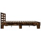 vidaXL Estructura cama madera ingeniería metal roble ahumado 180x200cm vidaXL Estructura cama madera ingeniería metal roble ahumado 180x200cm