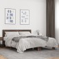 vidaXL Estructura cama madera ingeniería metal marrón roble 160x200 cm