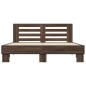 vidaXL Estructura cama madera ingeniería metal marrón roble 160x200 cm