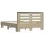vidaXL Estructura cama madera ingeniería metal roble Sonoma 140x190 cm vidaXL Estructura cama madera ingeniería metal roble Sonoma 140x190 cm