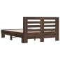 vidaXL Estructura cama madera ingeniería metal marrón roble 135x190 cm