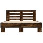 vidaXL Estructura cama madera ingeniería metal roble ahumado 135x190cm vidaXL Estructura cama madera ingeniería metal roble ahumado 135x190cm