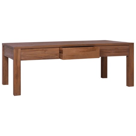 vidaXL Mesa de centro de madera maciza de teca 110x60x40 cm
