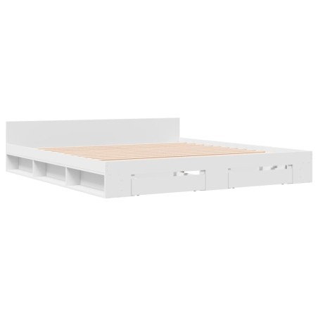 vidaXL Estructura cama con cajones madera ingeniería blanca 180x200 cm