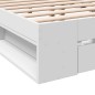 vidaXL Estructura cama con cajones madera ingeniería blanca 180x200 cm vidaXL Estructura cama con cajones madera ingeniería blanca 180x200 cm