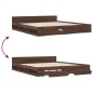 vidaXL Cama con cajones madera ingeniería marrón roble 180x200 cm vidaXL Cama con cajones madera ingeniería marrón roble 180x200 cm