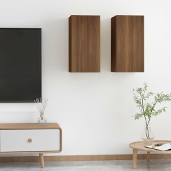 vidaXL Muebles para TV 2 uds contrachapado roble marrón 30,5x30x60 cm