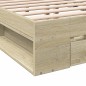 vidaXL Cama con cajones madera ingeniería roble Sonoma 140x200 cm vidaXL Cama con cajones madera ingeniería roble Sonoma 140x200 cm