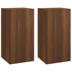 vidaXL Muebles para TV 2 uds contrachapado roble marrón 30,5x30x60 cm