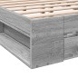 vidaXL Cama con cajones madera ingeniería gris Sonoma 140x190 cm vidaXL Cama con cajones madera ingeniería gris Sonoma 140x190 cm