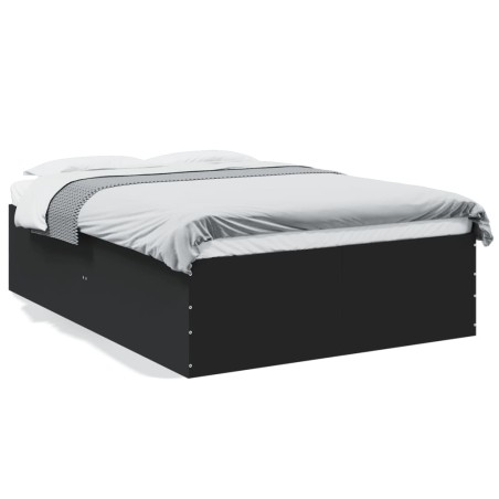 vidaXL Estructura de cama madera de ingeniería negra 135x190 cm