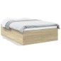vidaXL Estructura de cama madera de ingeniería roble Sonoma 120x190 cm vidaXL Estructura de cama madera de ingeniería roble Sonoma 120x190 cm