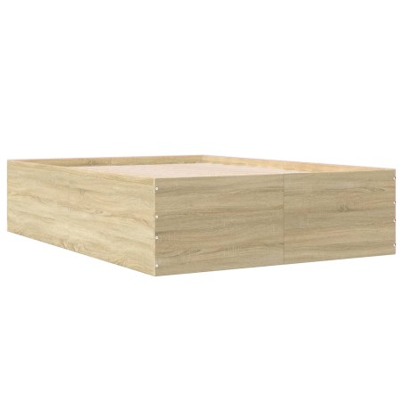 vidaXL Estructura de cama madera de ingeniería roble Sonoma 120x190 cm