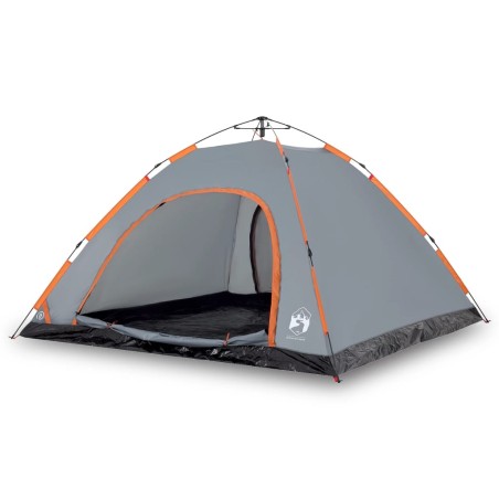 vidaXL Tienda de campaña 5 personas apertura rápida gris y naranja
