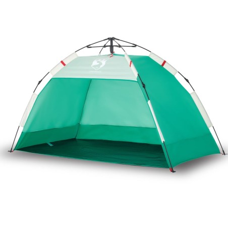 vidaXL Tienda de playa 2 personas impermeable apertura rápida verde