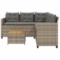 vidaXL Sofá de jardín en forma de L con mesa y cojines ratán PE gris vidaXL Sofá de jardín en forma de L con mesa y cojines ratán PE gris
