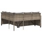 vidaXL Sofá de jardín en forma de L con mesa y cojines ratán PE gris vidaXL Sofá de jardín en forma de L con mesa y cojines ratán PE gris