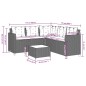 vidaXL Sofá de jardín en forma de L con mesa y cojines ratán PE gris vidaXL Sofá de jardín en forma de L con mesa y cojines ratán PE gris